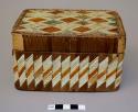 Rectangular porcupine quill decorated birchbark box