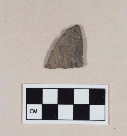 Ceramic, earthenware body sherd, incised, shell-tempered
