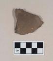 Ceramic, earthenware body sherd, undecorated, burnished, shell-tempered