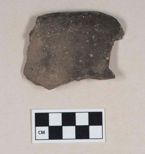 Ceramic, earthenware rim sherd, undecorated, shell-tempered