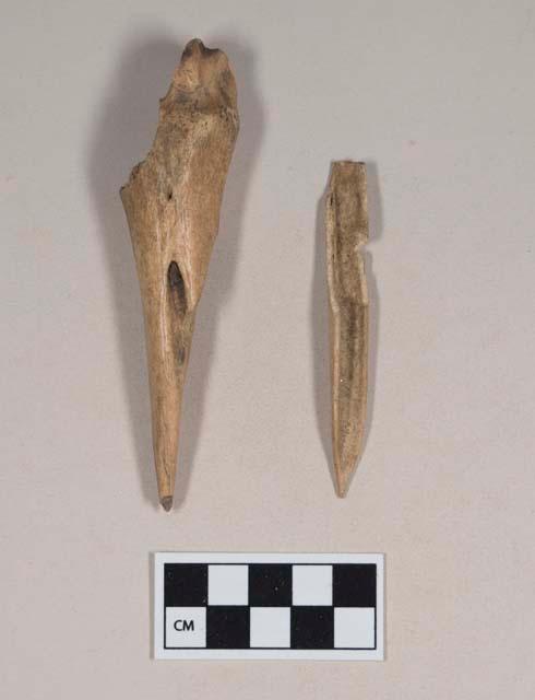 Worked animal bone awl fragments