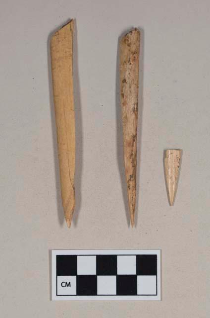 Worked animal bone awl fragments