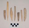 Worked animal bone awl fragments