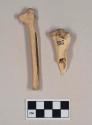 Bird bone, carpometacarpus; bird bone, worked long bone fragment