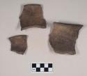 Ceramic, earthenware rim sherds, undecorated, shell-tempered