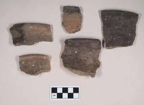 Ceramic, earthenware rim sherds, undecorated, shell-tempered