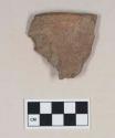 Ceramic, earthenware rim sherd, cord-impressed, grit-tempered