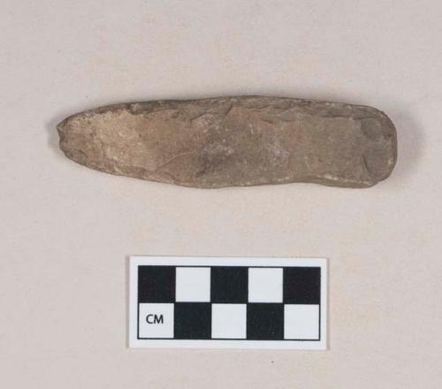 Chipped stone, edged tool, possible chisel, possible preform