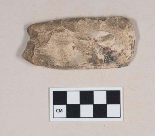 Chipped stone, bifacially worked object, with cortex, possible preform