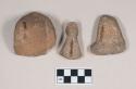 Ceramic, earthenware handle sherds, undecorated, shell-tempered