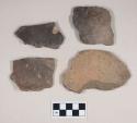 Ceramic, earthenware body sherds, undecorated, one burnished, shell-tempered
