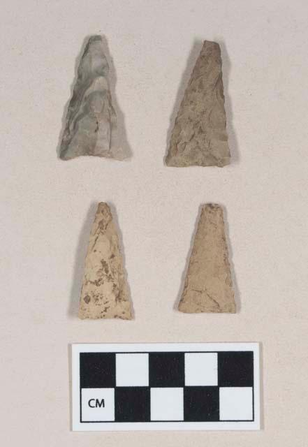 Chipped stone, projectile points, triangular