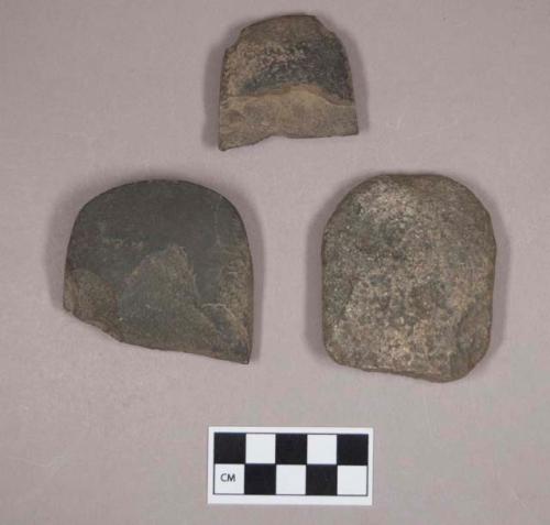 Ground stone, adze fragments, one possible preform