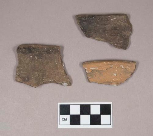 Ceramic, earthenware rim sherds, undecorated, shell-tempered