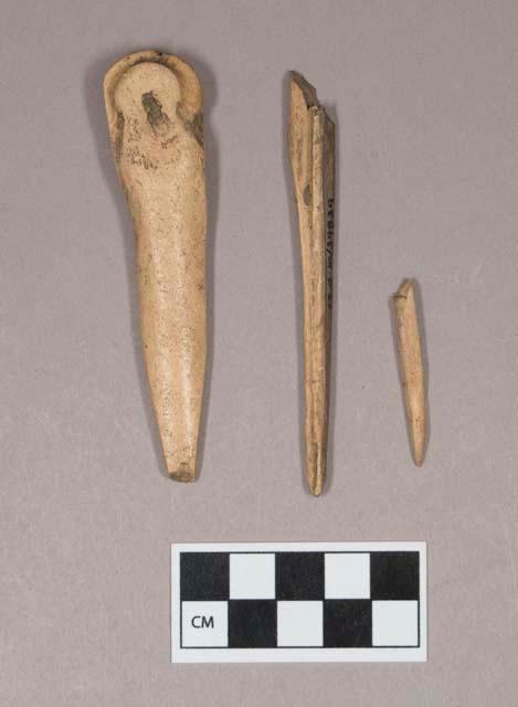 Worked animal bone awl fragments