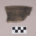 Ceramic, earthenware rim sherd, cord-impressed, shell-tempered