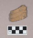 Ceramic, earthenware body sherd, incised and cord-impressed, possible Ramey design, shell-tempered