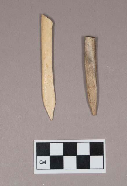 Worked animal bone awl fragments