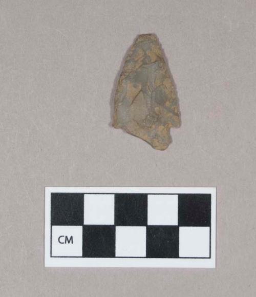 Chipped stone, projectile point, corner-notched, base fragmented