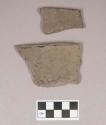 Ceramic, earthenware rim sherds, undecorated, shell-tempered