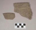 Ceramic, earthenware rim sherds, undecorated, shell-tempered