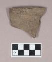 Ceramic, earthenware rim sherd, undecorated, shell-tempered