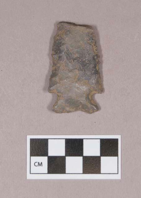 Chipped stone, projectile point, corner-notched, serrated