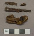 Ferrous metal fragments, 3 nail, 1 unidentified, heavily corroded