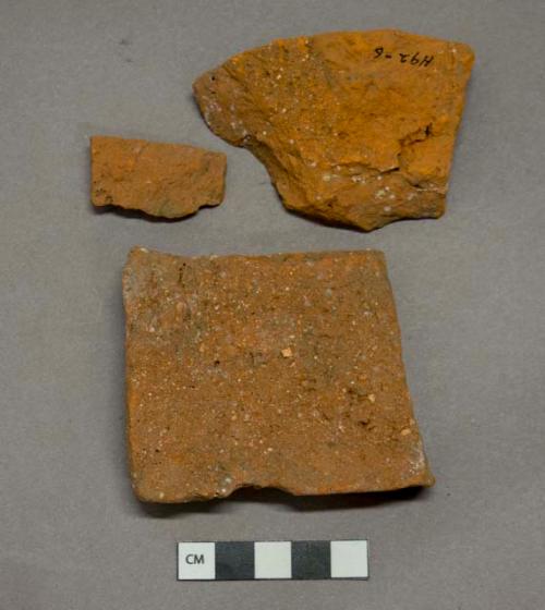 Red ceramic rooftile fragments, visible temper