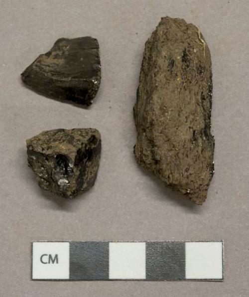 Coal fragments, 1 burned