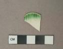 Green on white shell-edged pearlware vessel rim fragment, white paste