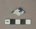 Blue on white handpainted porcelain vessel body fragment, white paste