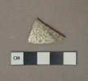 Gray salt-glazed stoneware vessel body fragment, gray paste, likely Westerwald type
