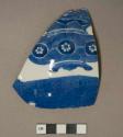 Blue on white handpainted Chinese trade porcelain vessel body fragment, white paste