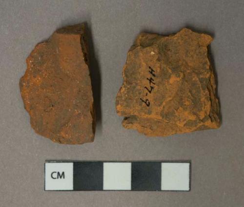 Red brick fragments, visible temper