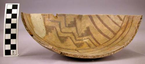 One-half decorated pottery bowl