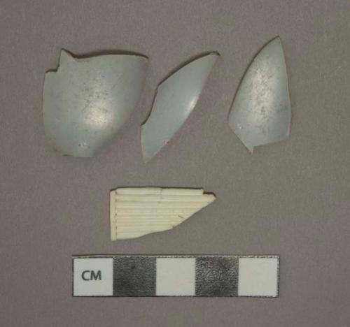 White plastc cutlery fragments