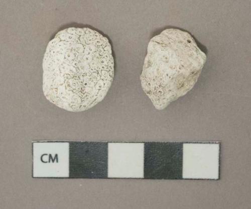 White mortar fragments