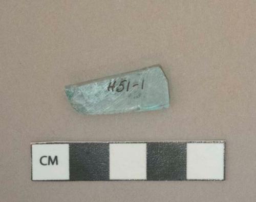 Aqua glass mirror fragment