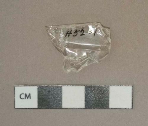 Colorless glass vessel fragment, molded decoration