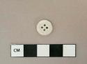 Intact white glass 4-hole button