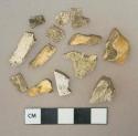 Unidentified mammal bone fragments, heavily degraded