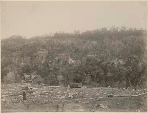 Altar 14 and cliffs on opposite side of river