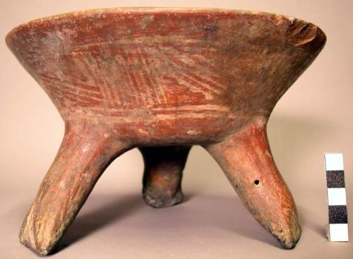 Tripod bowl with painted decoration