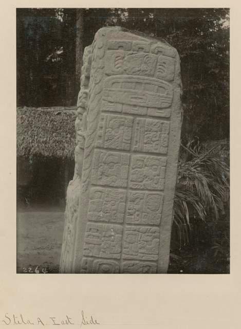 Stela A, upper portion of east side