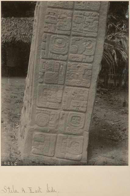 Stela A, lower portion of east side