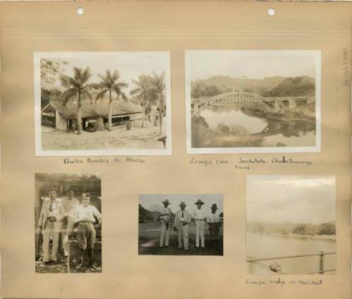 Dulce Nombre de Maria; a bridge over the Lempa River; groups of men