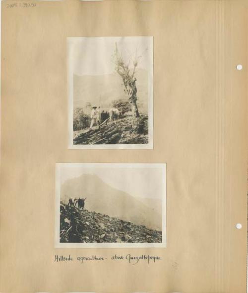 Farmers working the hillsides near Quezaltepeque