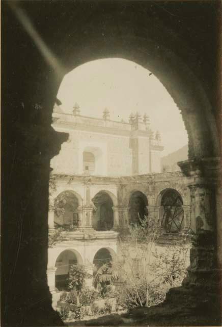 View of courtyard from arch