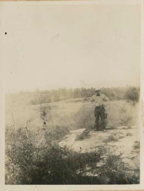 Man standing on structure